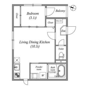 1LDK 間取り図