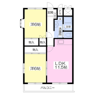 2LDK 間取り図