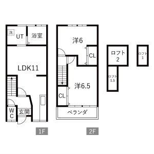 2LDK 間取り図