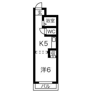 1K 間取り図