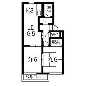 2DK 間取り図