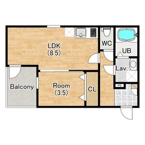 1LDK 間取り図