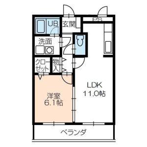 1LDK 間取り図