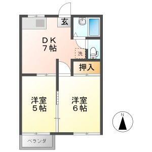 2DK 間取り図