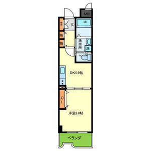 1DK 間取り図