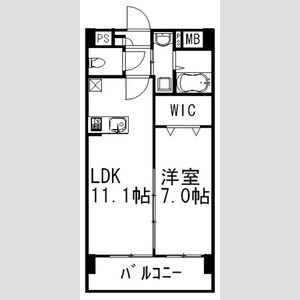 1LDK 間取り図