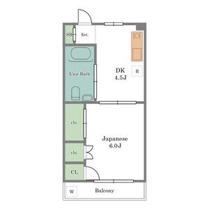 1DK 間取り図