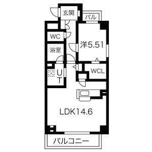 1LDK 間取り図