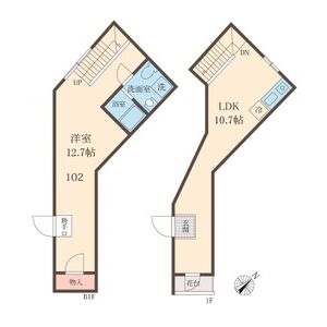 1LDK 間取り図