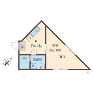 1K 間取り図