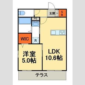 1LDK 間取り図
