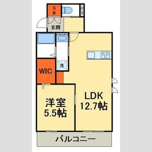 1LDK 間取り図
