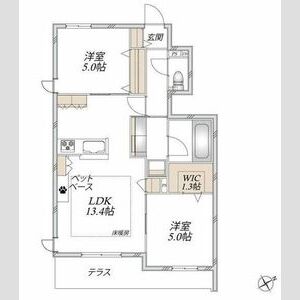 2LDK 間取り図