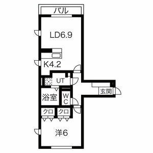 1LDK 間取り図