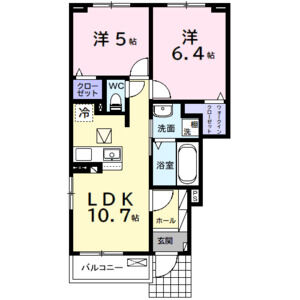 2LDK 間取り図
