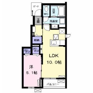 1LDK 間取り図