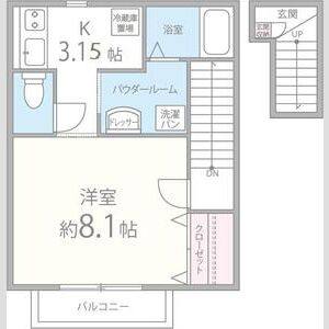 1K 間取り図
