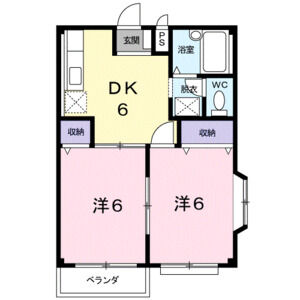 2DK 間取り図