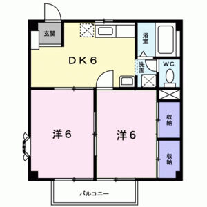2DK 間取り図