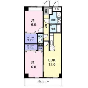 2LDK 間取り図