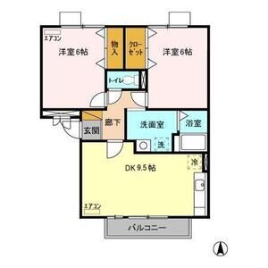 2DK 間取り図