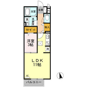 1LDK 間取り図