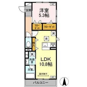 1LDK 間取り図