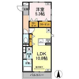 1LDK 間取り図