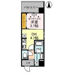 1DK 間取り図
