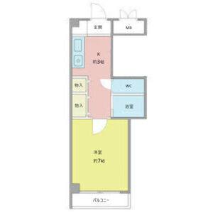 1K 間取り図
