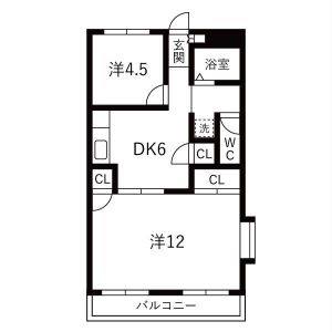 2DK 間取り図