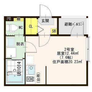 ワンルーム 間取り図