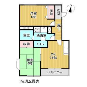 2DK 間取り図
