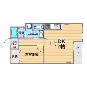 1LDK 間取り図
