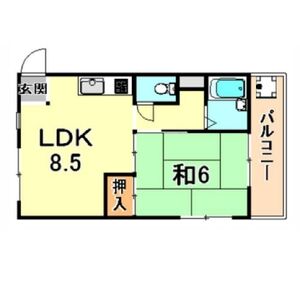 1LDK 間取り図