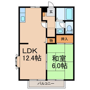 1LDK 間取り図