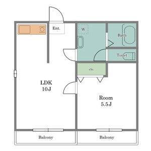 1LDK 間取り図