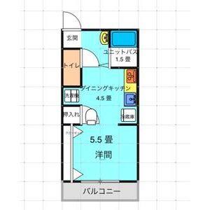 1DK 間取り図
