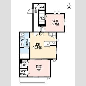 2LDK 間取り図