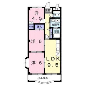 3DK 間取り図