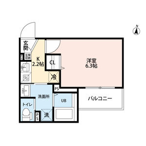 1K 間取り図