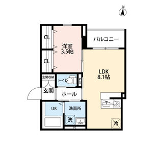 1LDK 間取り図
