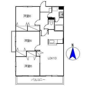3LDK 間取り図