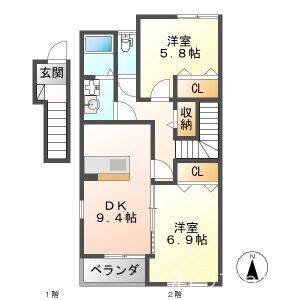 2LDK 間取り図