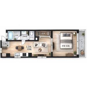 1LDK 間取り図