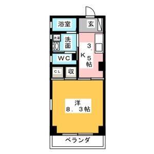 1K 間取り図