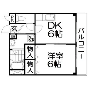 1DK 間取り図
