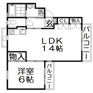 1LDK 間取り図