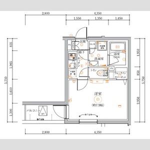 1K 間取り図