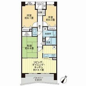 3LDK 間取り図